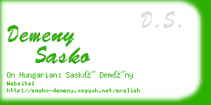 demeny sasko business card